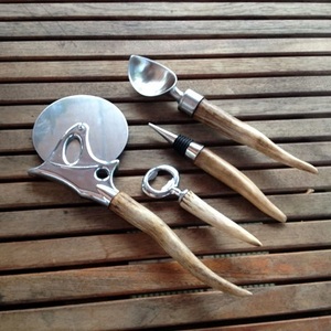 Eco-Friendly Handcrafted Wood Drinkware Kit Horn Tankard Shot <b>Glass</b> <b>Bottle</b> Opener for Beer <b>Wine</b> Drinking - Product Image 3