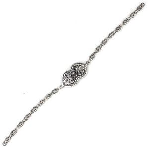 Handcrafted 925 Sterling <b>Silver</b> Oxidized Bracelet Fine Charm with Heart Motif and <b>Pen</b> Design - Product Image 3