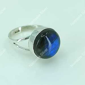 925 Sterling <b>Silver</b> Boho Style Labradorite <b>Ring</b> Handmade <b>Statement</b> Promise Jewelry with Natural Birthstone Gemstone - Product Image 1