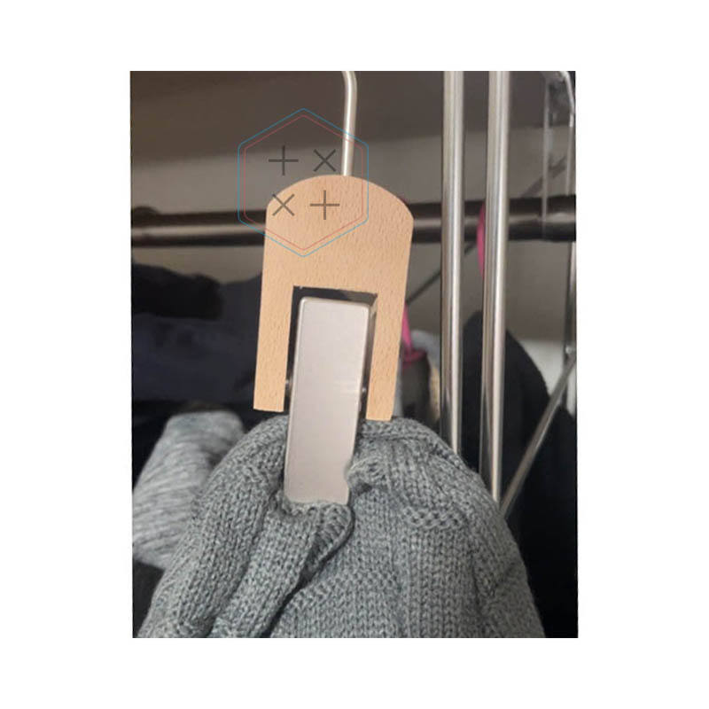 Wood+ matte nickel hook clip hanger