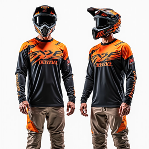 Maillot de Motocross pour hommes imprimé personnalisé et respirant à manches longues Racing ATV Bike Motorbike Sportswear Shirt % Polyester - Product Image 6