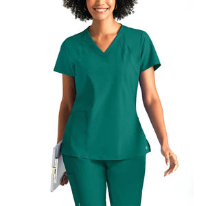 Uniformes de hospital rojos cómodos OEM 2025 para mujeres de Color blanco uniformes de enfermería uniforme de Spa de manga corta suave - Product Image 1