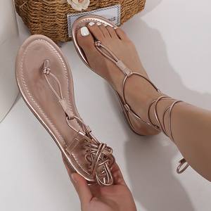 Sandalias Planas Abiertas para Mujer, Sandalias Casuales Cómodas de Verano, Sandalias de Playa, Zapatos Planos de Moda para Mujer - Product Image 2