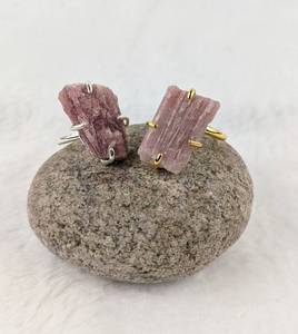 Anillo de turmalina Rosa ajustable Piedra preciosa natural Plata de Ley 925 Chapado en oro de 14K Joyería hecha a mano al por mayor - Product Image 5