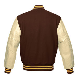 Chaqueta Varsity Acolchada de Estilo Urbano con Hombros Caídos, Talla Grande, Nueva Llegada 2026, Parches Bordados Personalizados, Piel de Oveja Teñida - Product Image 3