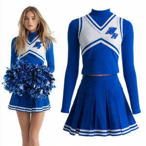 Uniforme de pom-pom girl, danse sportive, hauts courts et jupes de cheerleading, 100% polyester, uniformes de pom-pom girl imprimés - Product Image 5