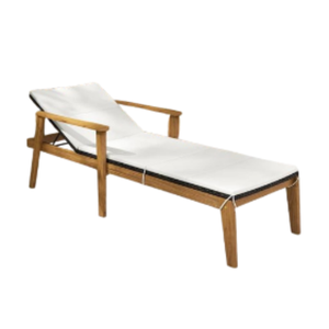 Chaise de jardin en teck massif avec structure en bois et rembourrage en mousse, au design moderne et minimaliste - Product Image 1
