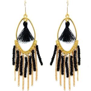 Vintage Seed Bead Embroidered <b>Drop</b> <b>Earrings</b> for <b>Fashion</b> <b>Earrings</b> Seasonal Elegance Seed Beaded Charm <b>Earrings</b> - Product Image 1