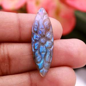 Labradorite naturelle sculpté Cabochon lisse concepteur pierre Multi Flashy lâche pierres précieuses métaphysique laboratoire sculpture à la main - Product Image 3