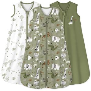 0.5 TOG sacs de couchage légers en coton biologique pour bébé couvertures portables avec fermeture à glissière bidirectionnelle - Product Image 1