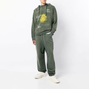 เสื้อมีฮู้ดปักลายแบบกำหนดเองมีซิปรูดไปด้วยพลอยเทียมเสื้อแจ็กเก็ตซักได้แนวสตรีทขนแกะสำหรับผู้ชายวินเทจ - Product Image 2