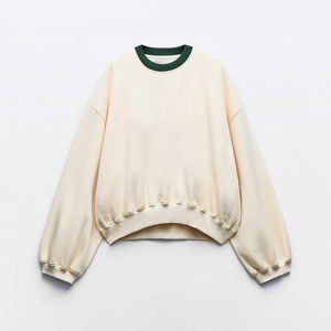 Sudadera con capucha y cuello redondo para mujer, jersey con estampado personalizado y bordado de tela de rizo respetuoso con el medio ambiente - Product Image 4