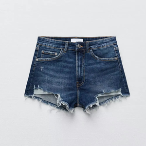 กางเกงขาสั้นผ้ายีนส์เอวสูงสำหรับผู้หญิงกางเกงขาสั้นผ้ายีนส์สำหรับผู้หญิงเอวสูง2025ปรับแต่งสีได้ - Product Image 5