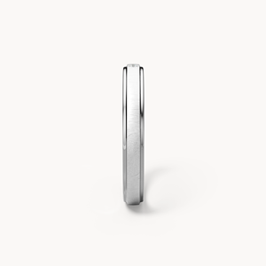Anillo de Boda Geométrico Solitario con Baño de Rodio y Zirconia - Product Image 3