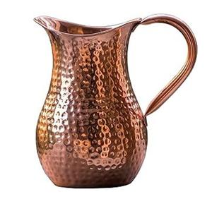 Traditional Metal <b>jug</b> without lid handmade by artisans keeps <b>drinking</b> water fresh pure and naturally balanced throughout day - Product Image 2