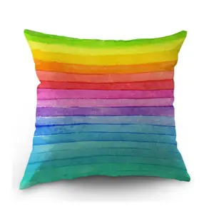 French Light Luxury Modern Embroidered njm mk/;Rainbow Colour Pillowcase Geometric Jacquard Hand Painted Pillow Cover Home