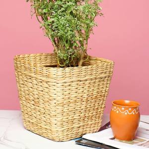 Jardinière en jacinthe d'eau, accessoires de décoration intérieure, paniers tissés de la plus haute qualité - Product Image 3