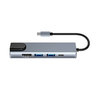 5-in-1 USB 3.0 C Hub met Ethernet RJ45 dockingstation voor MacBook en laptops - Op voorraad