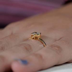 Gold P <b>Initial</b> <b>Ring</b> <b>with</b> Lab Grown Diamond - Product Image 5
