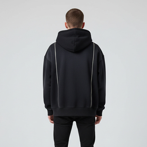 Sweat à capuche zippé en polaire bleue de haute qualité, personnalisé avec un design sérigraphié effet délavé et un logo imprimé en relief sur toute la surface - Product Image 5