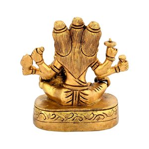 Laiton seigneur Dattatreya idole Bhagwan Datta Murti Statue pour la maison Pooja bureau décor Trimurti | Poids 1.4 kg - Product Image 5