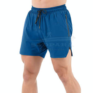 กางเกงขาสั้นสำหรับวิ่งแห้งเร็วของผู้ชายเอวยางยืดระบายอากาศได้ดีลายพื้นแบบลำลอง - Product Image 5