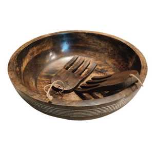 Bol en bois rustique écologique, sculpté à la main avec soin, assiette en bois massif pour les fêtes - Product Image 3