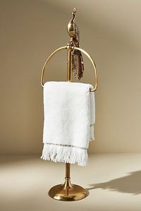 Premium freestanding brass <b>towel</b> <b>stand</b> designed for spacious luxury bathrooms with refined taste - Product Image 5