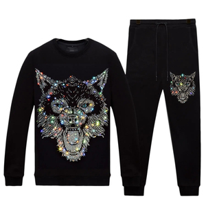 Chándales de diamantes de imitación para hombre, ropa informal, chándal Original de algodón anticontracción sostenible con diamantes de imitación, chándal de moda para hombre - Product Image 1