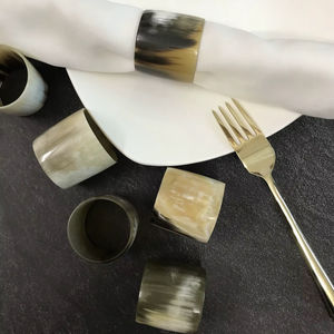 Servilleteros de Cuerno de Búfalo, Porta Servilletas Redondos para Hoteles de Lujo, Restaurantes y Mesas de Boda, Alta Calidad - Product Image 1
