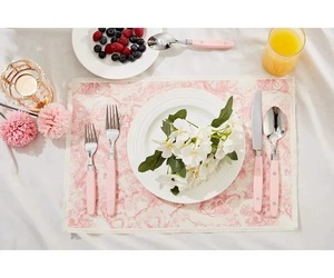 Elegante Juego de Cubiertos con Mango Rosa y Cabeza Plateada para Cenas en Casa, Recepciones y Decoración Diaria de Mesa, de la India - Product Image 6