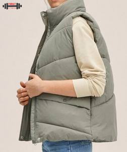 Veste matelassée pour homme de qualité supérieure, personnalisable en gros, col montant en toile, écologique, antibactérienne, respirante, décontractée pour l'hiver - Product Image 3