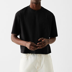 Boxy เสื้อยืดผู้ชายดีไซน์แนวสตรีทแวร์เสื้อยืดพิมพ์ลายกราฟิกทรงหลวมเสื้อยืดผ้าฝ้าย100% โอเวอร์ไซส์สำหรับผู้ชาย - Product Image 6