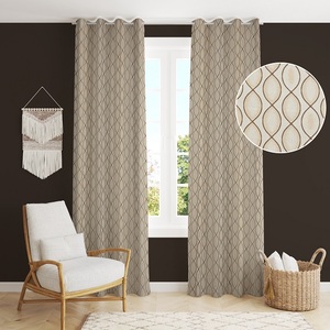 Designer Jacquard Fabric <b>Curtains</b> <b>for</b> <b>Bedroom</b> & Living Room Enhance Home Style with Stylish Window & Door Drapes - Product Image 6