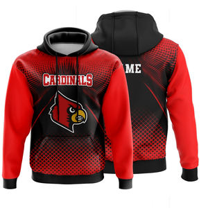 Sudaderas con capucha unisex rojas y negras, sudaderas con capucha para hombre con estampado de sublimación de luz de poliéster 100%, venta al por mayor en blanco para la temporada de invierno - Product Image 1