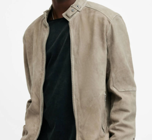Veste en cuir pour hommes à la mode décontractée de bureau en peau de chèvre véritable Vestes en cuir pour hommes multicolores personnalisées - Product Image 5