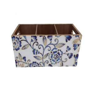 Boîte décorative au design moderne Boîte de rangement élégante en forme de rectangle en métal et en fer avec couvercle pour les ustensiles de cuisine de table - Product Image 2