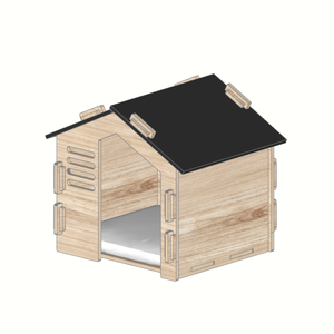 Maison pour animaux de compagnie intérieure AC17 de qualité supérieure avec base en bois durable, lignes épurées, coins sûrs, usine OEM personnalisée au Vietnam - Product Image 6