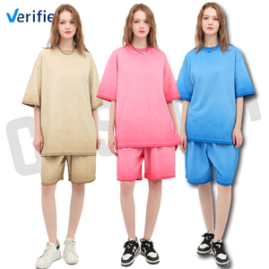 2025 verano peso pesado Retro lavado hombres Boxy cuello redondo serigrafía personalizada Logo telas de algodón para hombres camiseta para hombres - Product Image 3