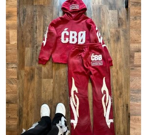 Ensemble de survêtement d'hiver unisexe avec logo personnalisé, vêtements de sport, style streetwear, confortable, respirant, de haute qualité, 100% coton doux - Product Image 2