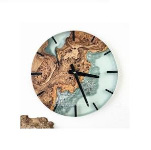 Horloge murale en bois et résine époxy Unique s'adapte à toutes les décorations pour salon salle à manger cuisine bureau chambre d'enfants décoration murale - Product Image 4