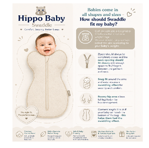 Ergonomic Hippo Baby Swaddle Light Beige Hip Healthy Baby Sleep Sack Arms Up Design Premium Cotton <b>Comfort</b> - Product Image 4