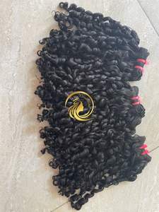 Premium 30 pouces brésilien vague Afro Premium léger vietnamien cheveux humains bruts Bundle bande rebondissante Style trame frontale cheveux - Product Image 3