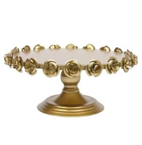 Centros de Mesa para Bodas, Soporte para Pastel de Metal con Acabado en Oro Rosa, Soporte Decorativo, Plato para Pastel de Metal Pulido Brillante - Product Image 3