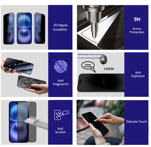 Couverture complète Anti Spy Anti Peep 28 degrés Premum Privacy Protecteur d'écran en verre trempé pour iPhone X 11 12 13 14 15 16 17 Pro <span class=keywords><strong>Max</strong></span> - Product Image 2