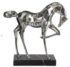รูปปั้นม้าทำจากนิกเกิลเครื่องประดับตกแต่งโต๊ะในบ้านสำนักงานหรูหรา - Product Image 1