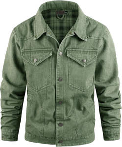 Vestes en jean d'hiver pour hommes OEM, décontractées, écologiques, imperméables, 100% coton, boutonnées, surdimensionnées, personnalisables, vêtements d'extérieur - Product Image 3