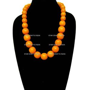 Collar de joyería de resina de madera India joyería hecha a mano a precio barato directo de fabricación de la India - Product Image 2