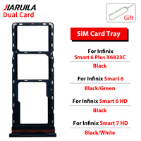 Bandeja de tarjeta Sim dual al por mayor para Infinix Smart 10 9 8 7 HD 6 Plus 5 X657 4 bandeja de tarjeta Sim de teléfono móvil soporte adaptador repuestos
