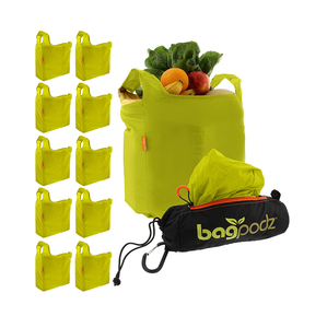 Sacs à provisions réutilisables de vente chaude à l'intérieur d'une dosette compacte avec clip de transport en nylon RipStop peut contenir une grande capacité avec logo personnalisé - Product Image 1